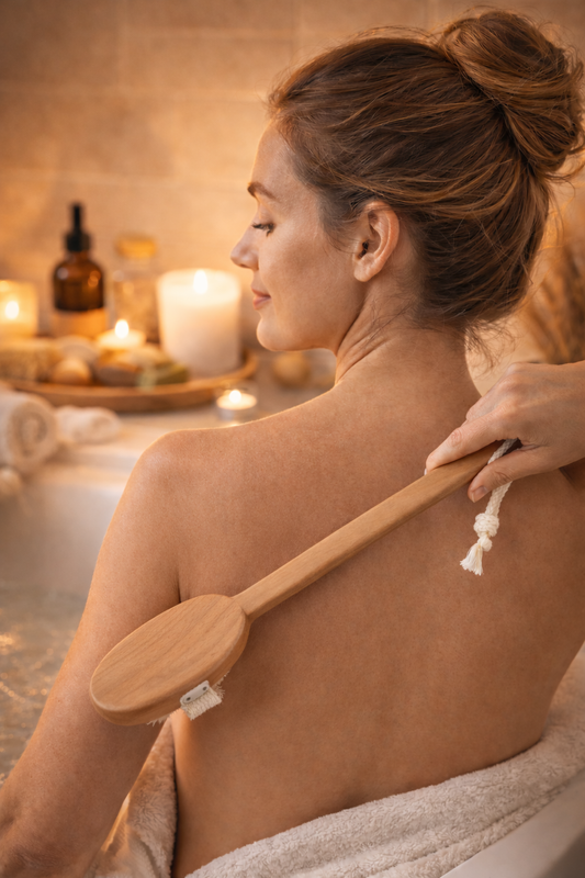 Körperbürste Luxus Spa aus Holz mit Naturborsten