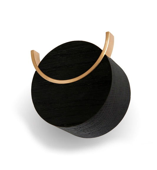 Schwarzer Wandhaken DEER – Massives Holz & Messing, 2 Größen