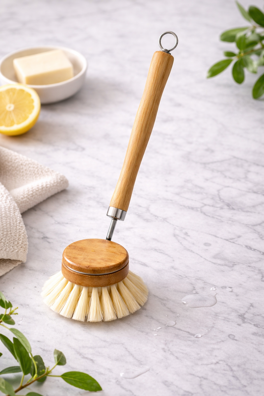 Bambus Spülbürste mit Griff – Nachhaltige Küchenbürste für Geschirr & Oberflächen