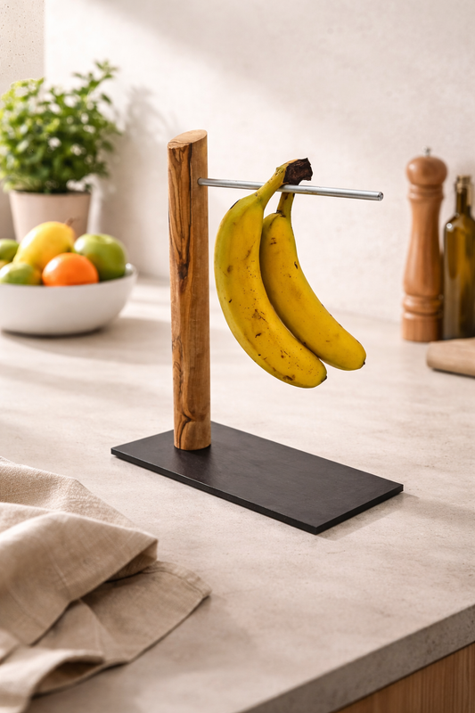 Bananenhalter & Weintraubenhalter aus Olivenholz – handgefertigt