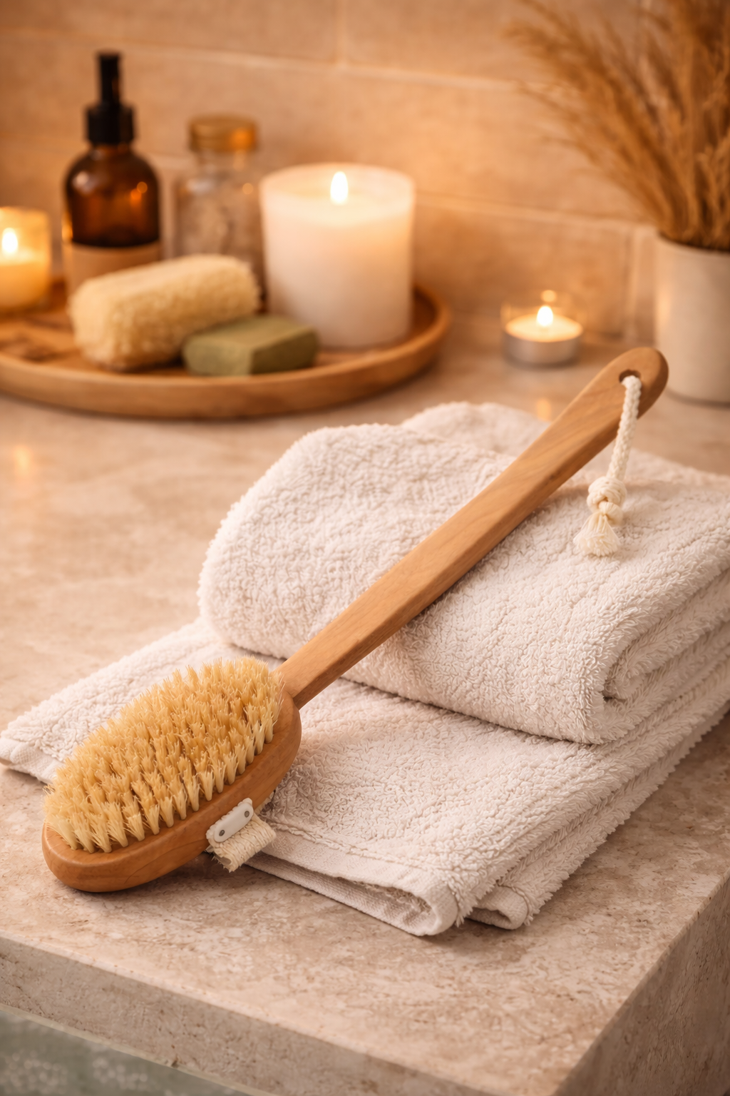 Körperbürste Luxus Spa aus Holz mit Naturborsten