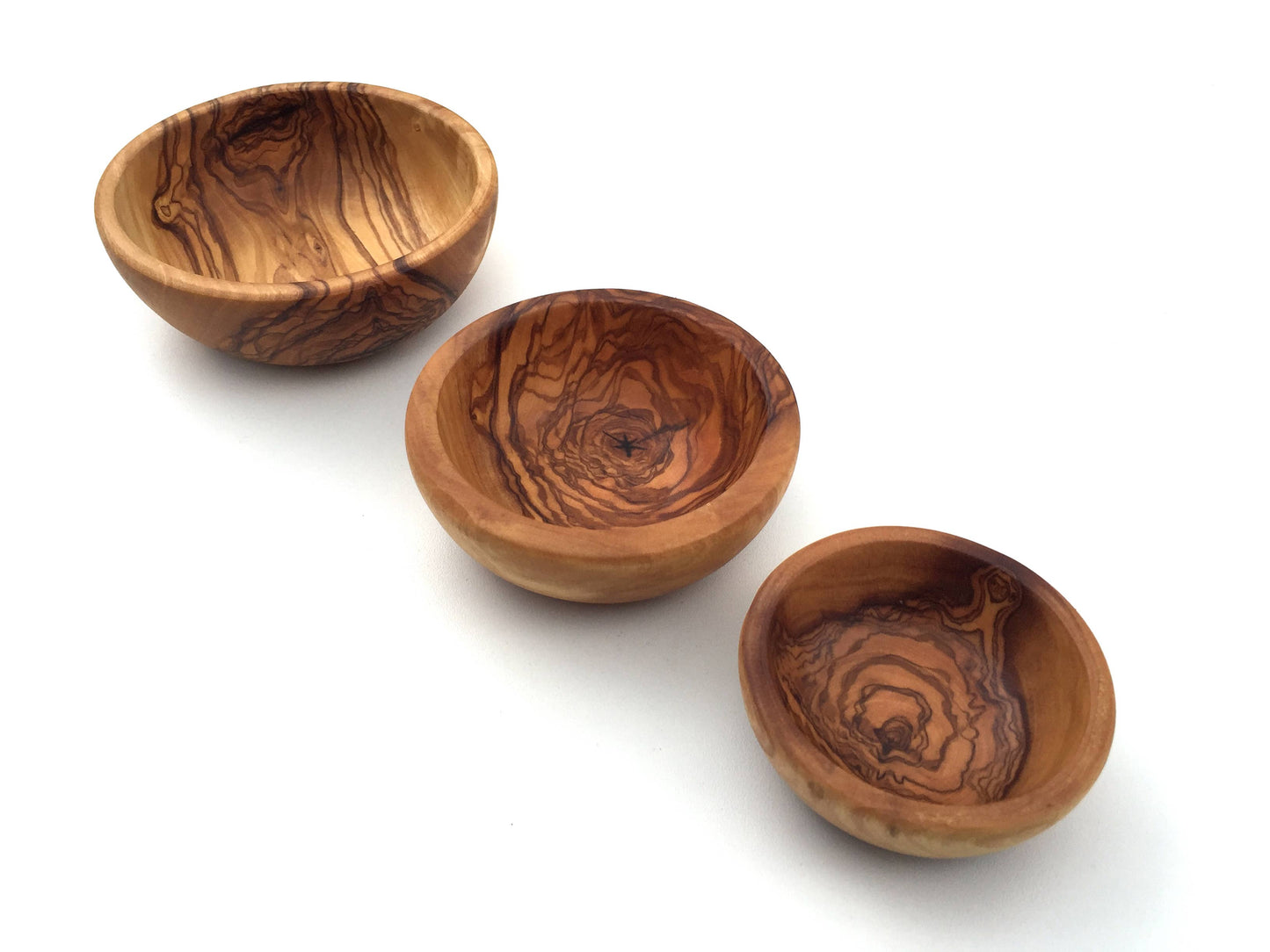 3er Set Schalen rund Klein aus Olivenholz
