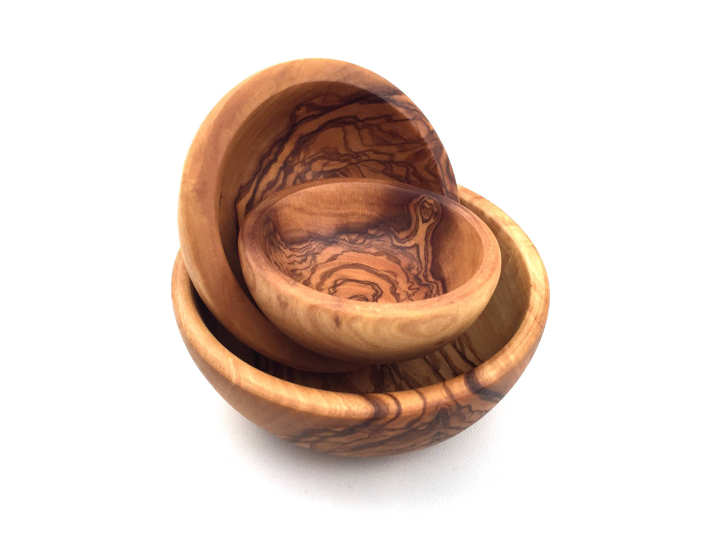 3er Set Schalen rund Klein aus Olivenholz