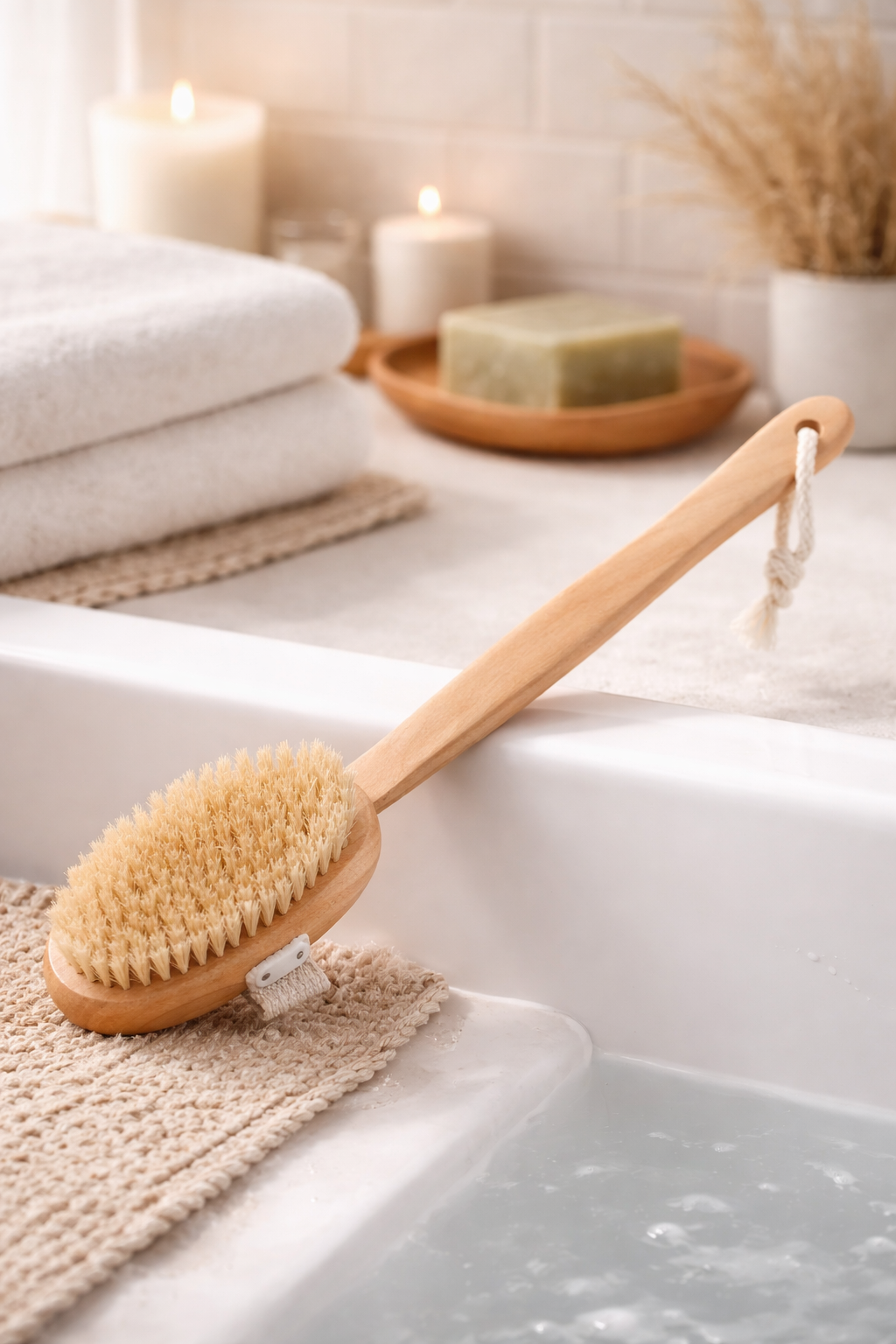 Körperbürste Luxus Spa aus Holz mit Naturborsten