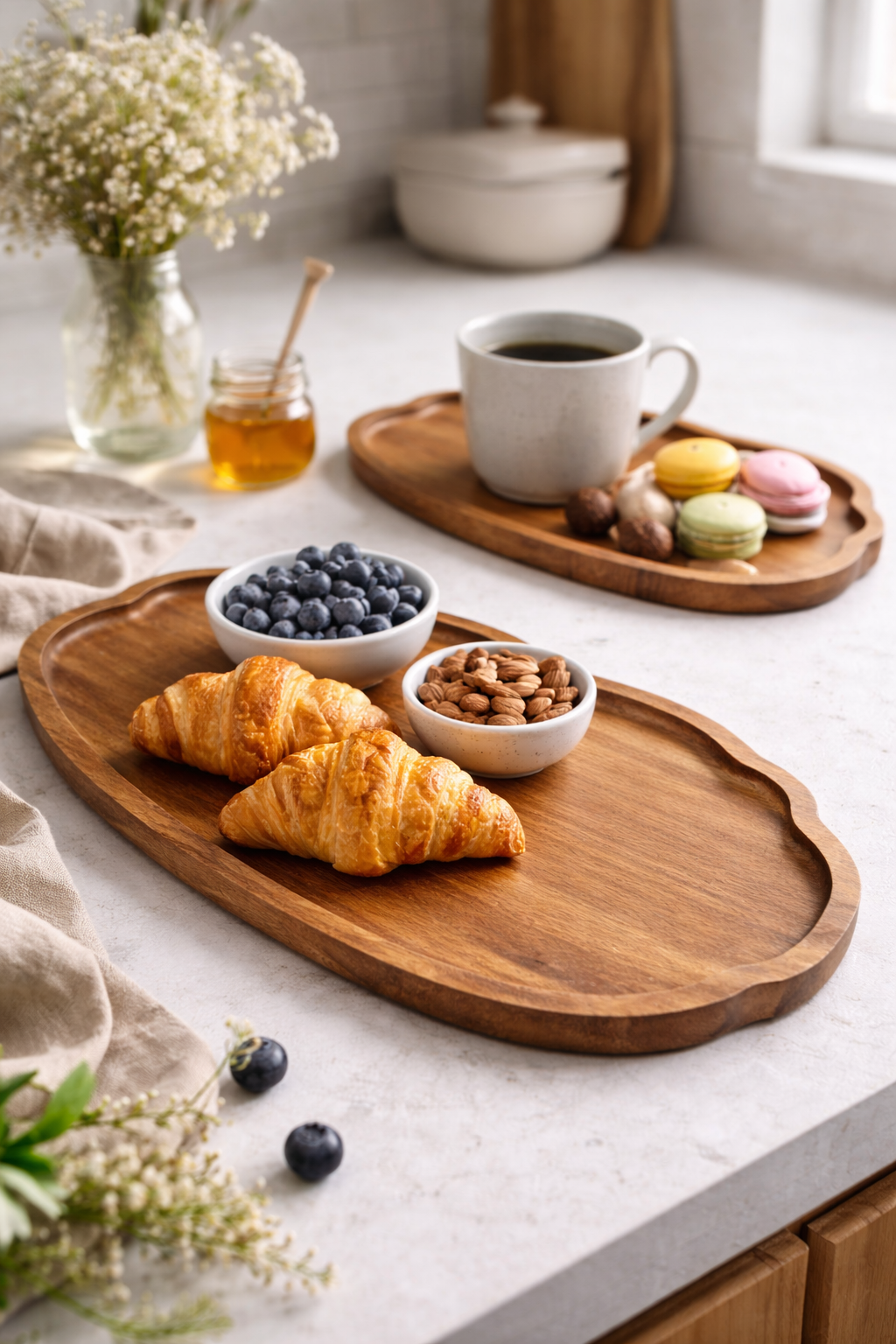 Holz-Serviertablett – Natürliches Design für Küche & Tisch