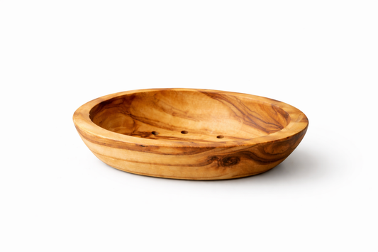 Handgefertigte Seifenschale RAINBOW - Oval Groß aus Olivenholz