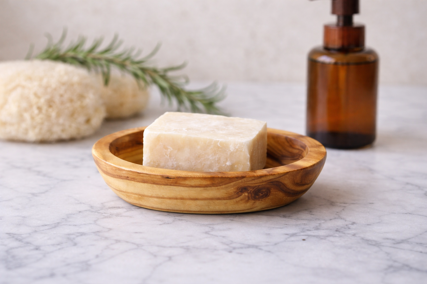 Handgefertigte Seifenschale RAINBOW - Oval Groß aus Olivenholz