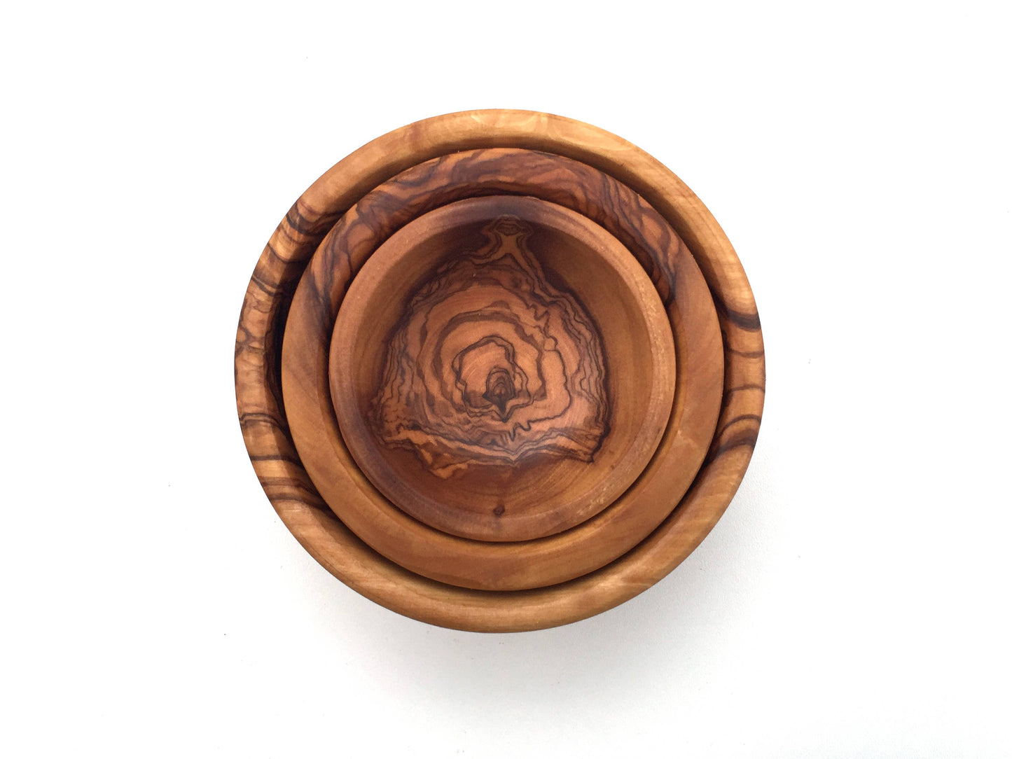 3er Set Schalen rund Klein aus Olivenholz