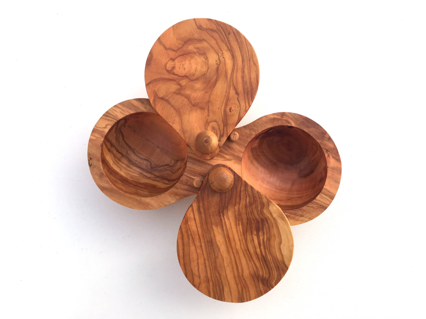 Gewürzdose aus Olivenholz – 2 Fächer für Salz & Pfeffer